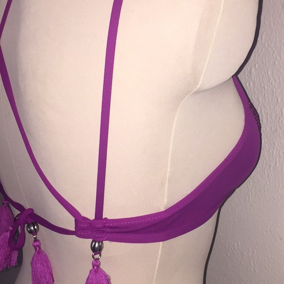 NWT Isabella Rose magenta knit bikini top size S - Picture 6 of 8
